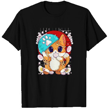 Discover Kitty Eating Ramen And Kawaii Shusi T Shirts