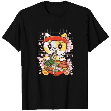 Discover Gatito Comiendo Ramen Kawaii Anime T Shirts