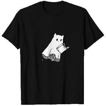 Discover Japanese Ghost Cat Reads a Book T Shirts
