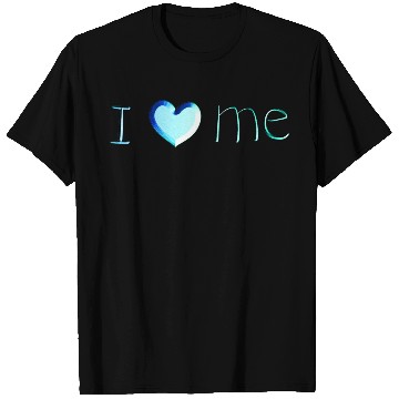 Discover i love me lettering blue T Shirts