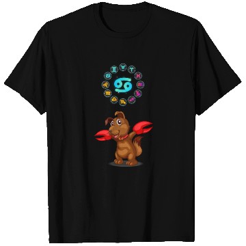 Discover Funny Dog Lover Horoscope Cancer Zodiac Sign Cool T Shirts