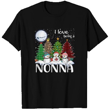 Discover I Love Being A Nonna Snowman Xmas Leopard Tree T Shirts