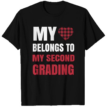 Discover Heart Buffalo Plaid Clothes 2nd Grade Teacher T Shirts