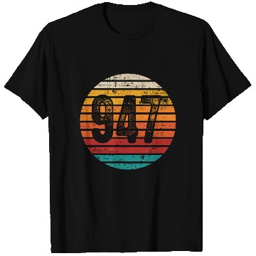 Discover Distressed Vintage Sunset 947 Area Code T Shirts