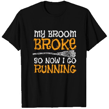 Discover Funny Running Witch Halloween Costum T Shirts