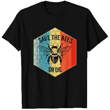 Discover Save the Bees or Die T Shirts Retro Beekeeper T Shirts