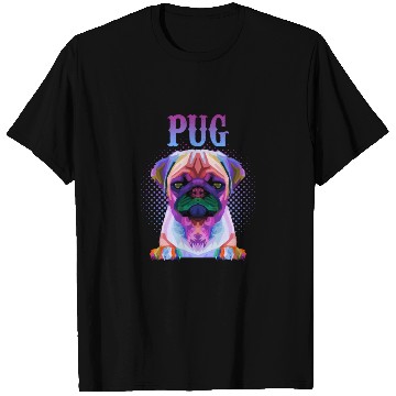 Discover Dog Breed Colorful Pug T Shirts