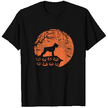 Discover schnauzer Dog And Moon Halloween Funny Dog Lover T Shirts