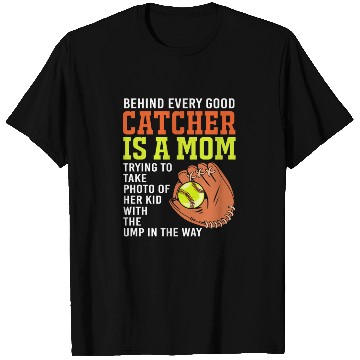 Discover Funny Softball Mom Catcher For Women T Shirts