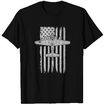 Discover B-17 Flying Fortress Airplane American Flag WW2 T Shirts