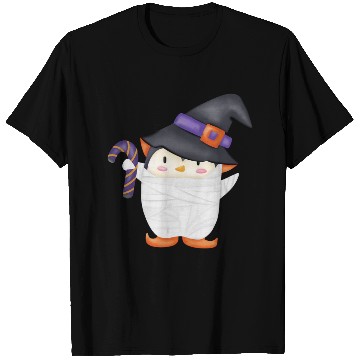 Discover Halloween Penguin in a mummy costume T Shirts