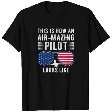 Discover Aircraft Pun Airmazing Pilot - Airline Pilot T Shirts