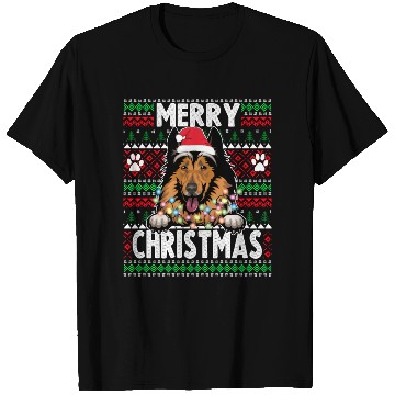Discover Collie Christmas Lights Dog Lovers Xmas Pajama T Shirts