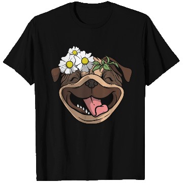 Discover Dog Pug Flower T Shirts