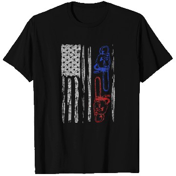 Discover Vintage US FLAG CHAINSAW Lumberjack Logger Lumber T Shirts