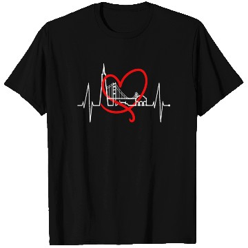Discover San Francisco Skyline Heartbeat California Lover T Shirts