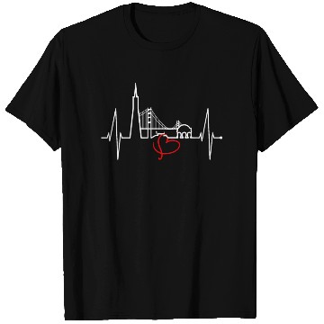 Discover San Francisco Skyline Heartbeat California Lover T Shirts