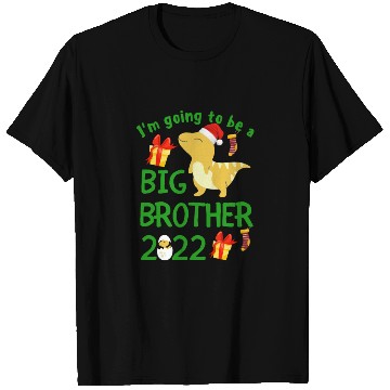 Discover Kids I'm Going To Be A Big Brother 2022 Dinosaur T Shirts