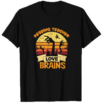 Discover Reading Teachers Love Brains Zombie Teacher School T Shirts