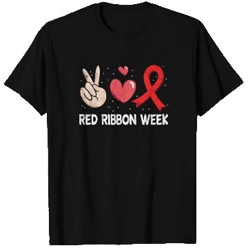 Discover Red Peace Ribbon Week Awareness October T Shirts