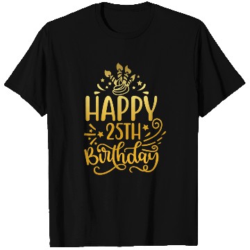 Discover Happy 25th Birthday Presents 25 Year Old Gift Gold T Shirts