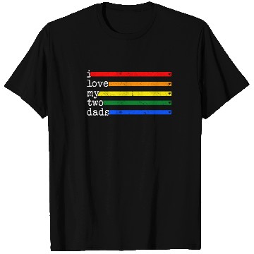 Discover Proud Dad T Shirts, I Love My 2 Dads Rainbow Heart Gay