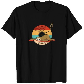 Discover Music Vinyl LP Collection Cute Sleeping Sloth T Shirts