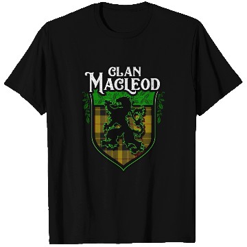 Discover Clan MacLeod Scottish Tartan Rampant Lion Celtic T Shirts
