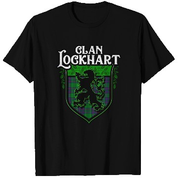 Discover Clan Lockhart Scottish Tartan Rampant Lion Celtic T Shirts