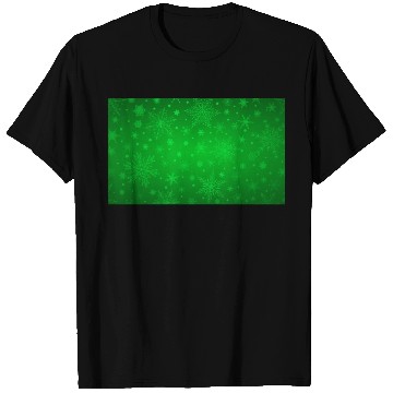Discover Beautiful Green Snowflakes Pattern T Shirts