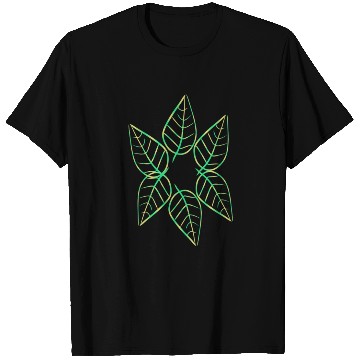 Discover leaf icon nature green pattern leaves circle T Shirts