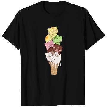 Discover Kawaii Ice Cream Cat Lover T Shirts