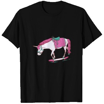 Discover Unicorn on a Skateboard T Shirts