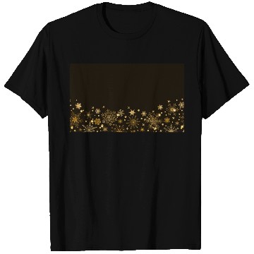 Discover Elegant Black Gold Snowflakes T Shirts