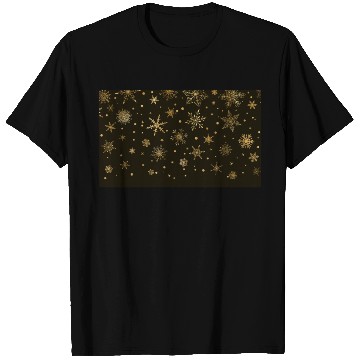 Discover Elegant Black Gold Snowflakes T Shirts