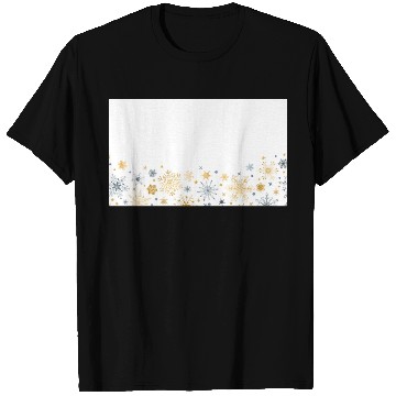 Discover Elegant Snowflakes White Gold Silver T Shirts