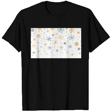 Discover Elegant Snowflakes White Gold Silver T Shirts