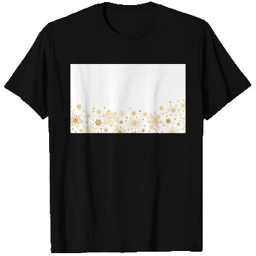 Discover Elegant White Gold Snowflakes T Shirts