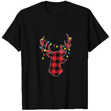 Discover Red Black Christmas Buffalo Plaid Deer T Shirts