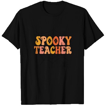 Discover Retro Spooky Teacher Rainbow Words T Shirts