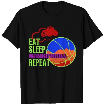 Discover Red Cloud Eat Sleep Basketball Repeat funny sport. T Shirts