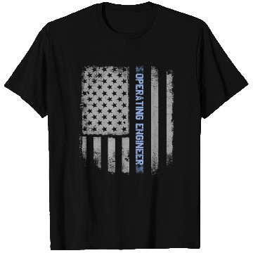 Discover Operating Engineer US Flag T Shirts