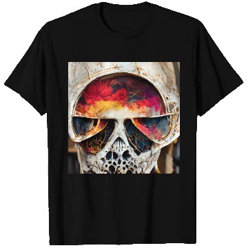 Discover Extremely Realistic Skull in Abstract Art T Shirts
