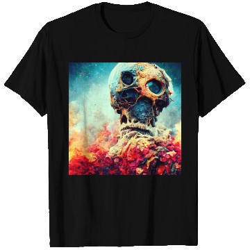 Discover Extremely Realistic Skull in Abstract Art T Shirts
