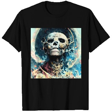 Discover Extremely Realistic Skull in Abstract Art T Shirts
