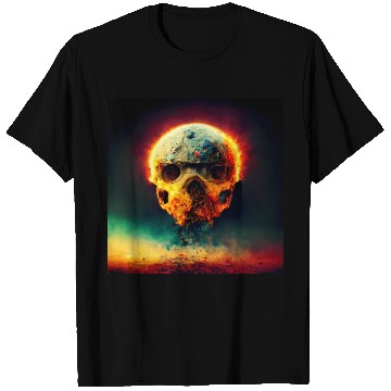 Discover Extremely Realistic Skull in Abstract Art T Shirts