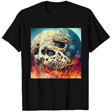 Discover Extremely Realistic Skull in Abstract Art T Shirts