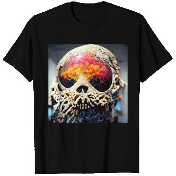 Discover Extremely Realistic Skull in Abstract Art T Shirts