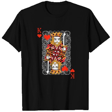 Discover King of Hearts Blackjack Cards Poker 21 K Couple M T Shirts