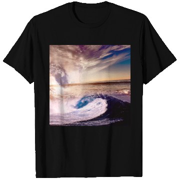Discover dark blue ocean waves storm fantasy T Shirts
